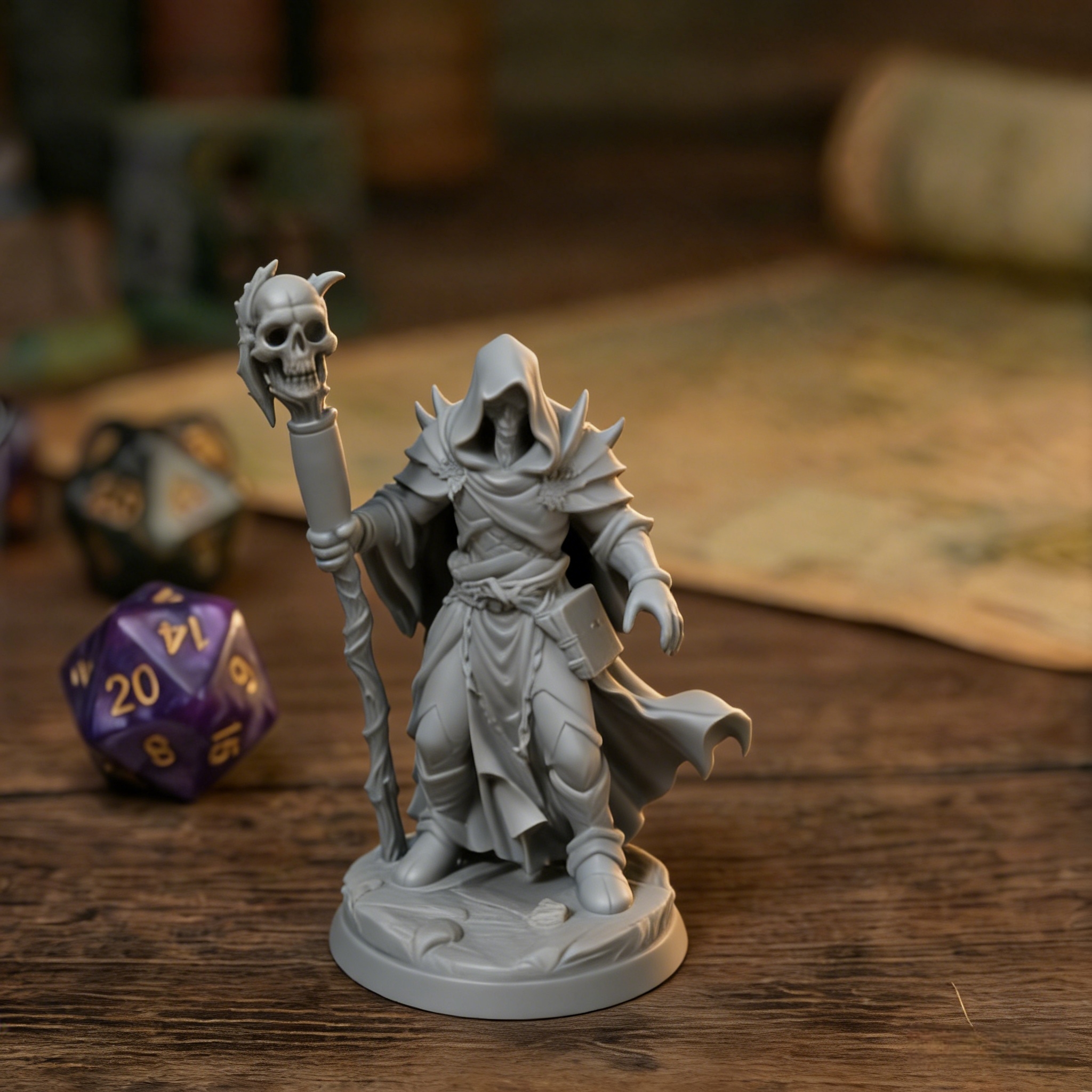 Tablet Accessories Kit - 3D Printed Necromancer Model, High-Precision Unpainted