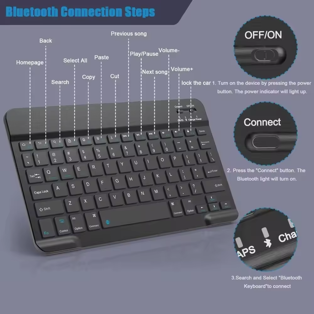 Bluetooth Wireless Keyboard Un - Accessories For Android Tablet recension och pris
