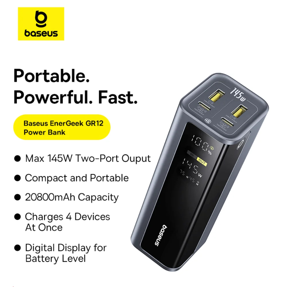 Baseus 145W Power Bank 20800mA - Accessories For Android Tablet recension och pris