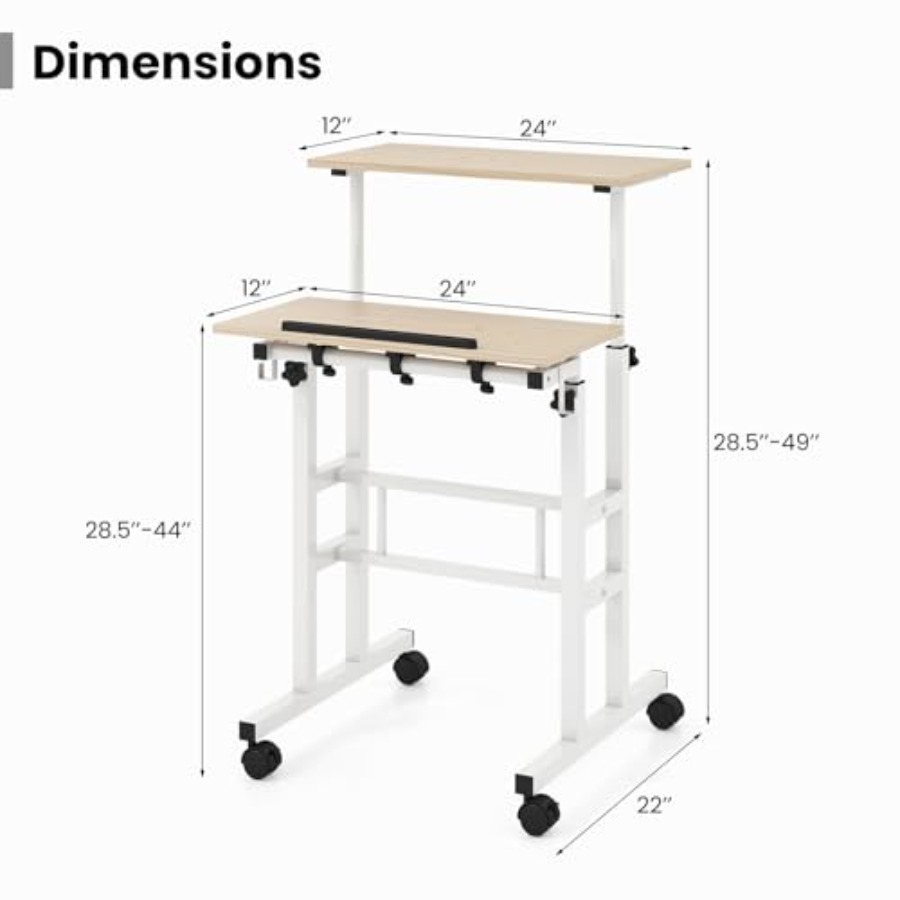 Mobile Standing Desk Height-Ad - Mobile & Tablet Accessories recension och pris