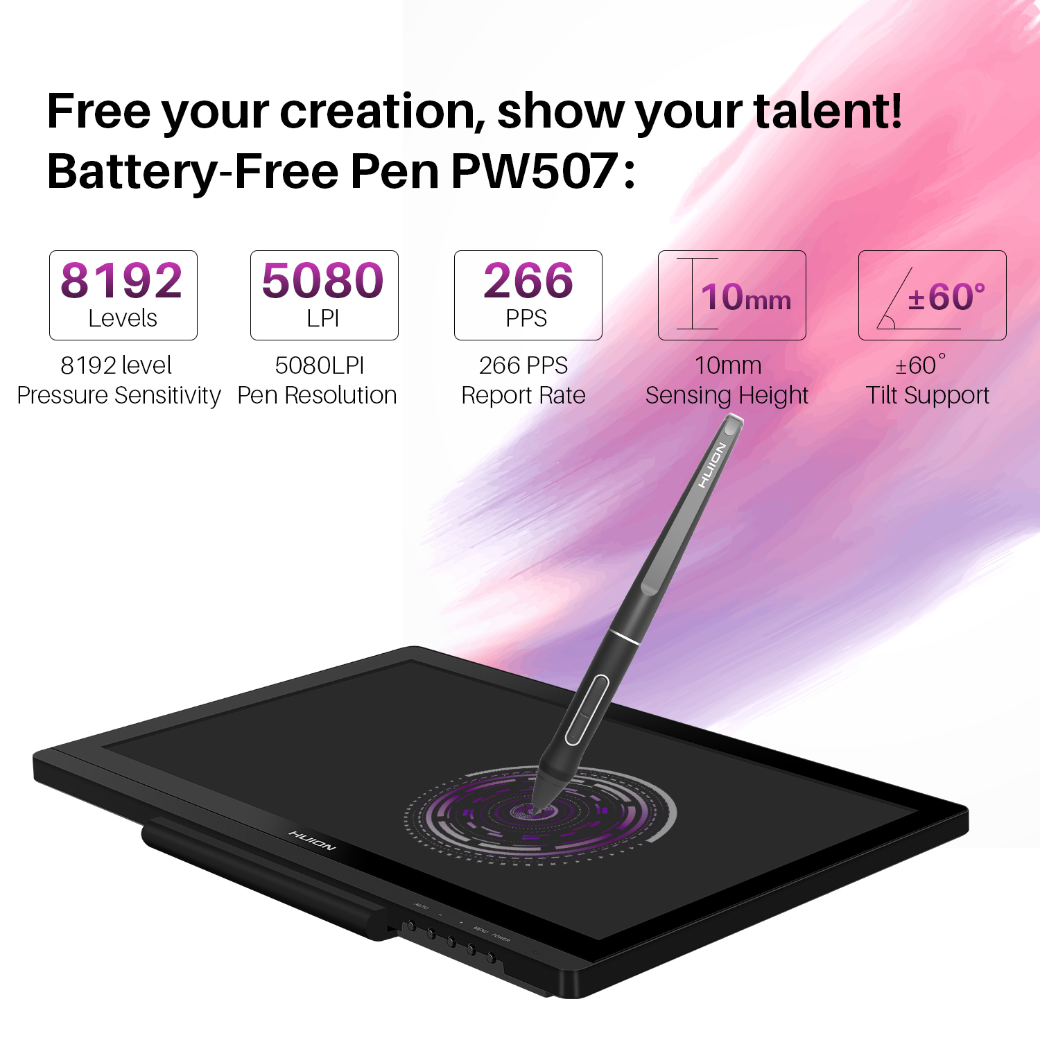 HUION Battery-Free Pen PW507 2 - Huion Tablet Accessories recension och pris