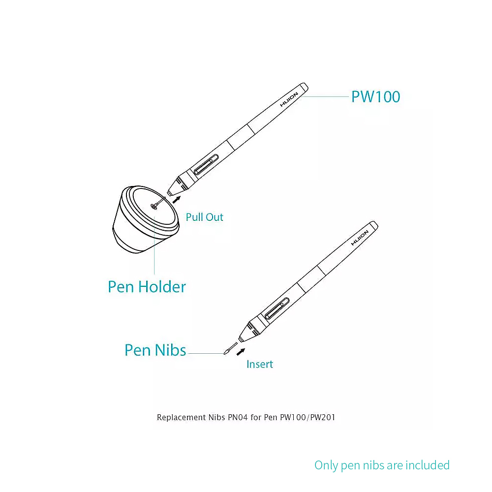 PN05 10pcs Replacement Pen Nib - Huion Tablet Accessories recension och pris
